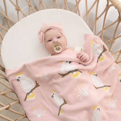 Living Textiles Cockatoo Cotton Bassinet Blanket Temple Webster